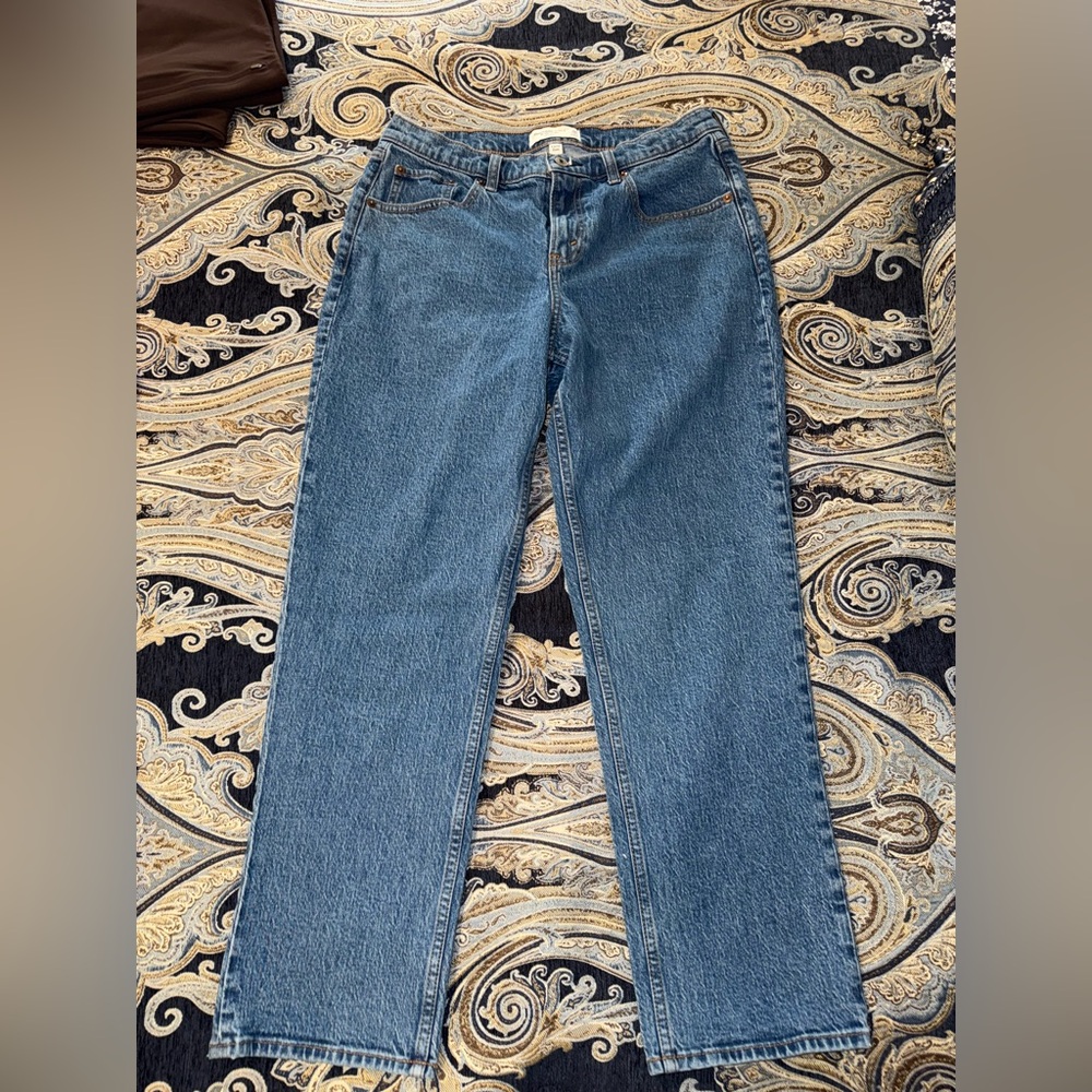 Abercrombie & Fitch Women's Mid Rise 90s Straight Leg Blue Jeans 30 Short